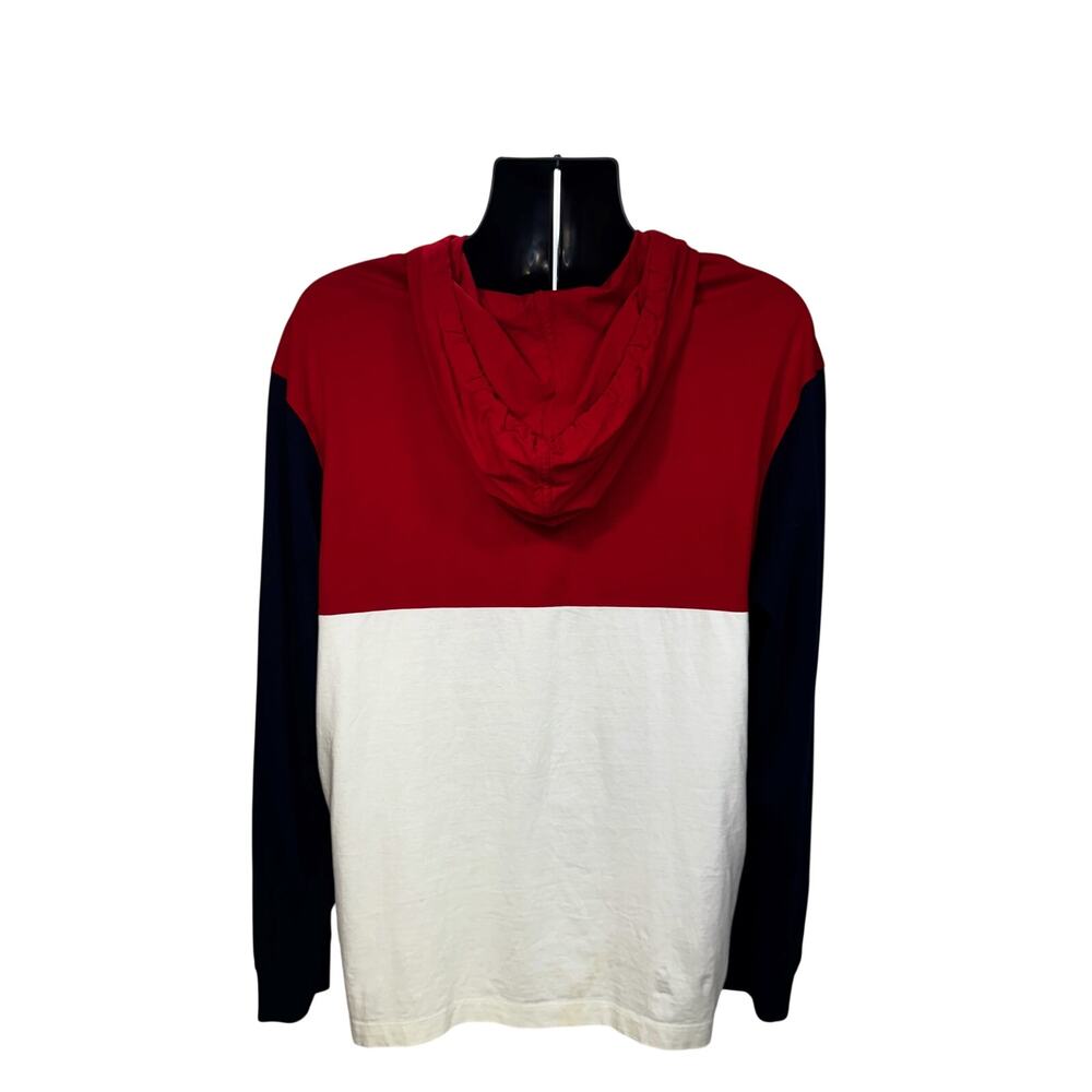 Lacoste Colorblock Jersey T-Shirt Hoodie Red White Navy Preppy Streetwear XL - Picture 2 of 16